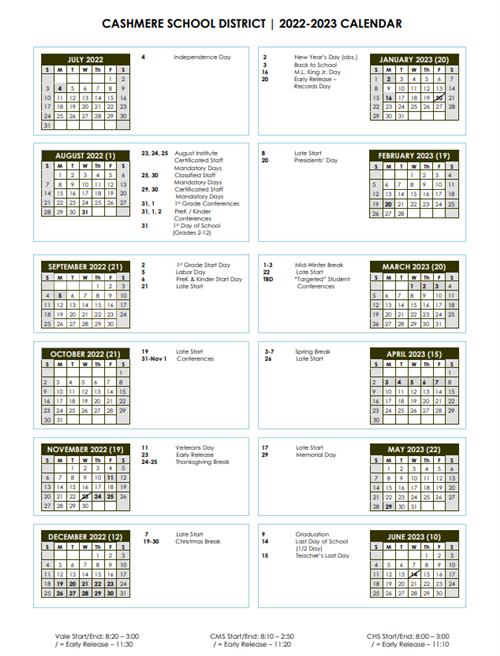 CSD District Calendar